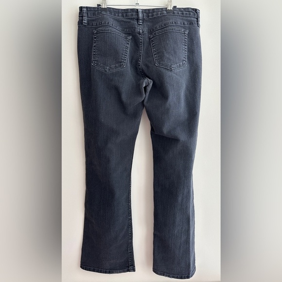 Merona Bootcut Black Denim Jeans, White Streaked Jeans, Size 14 Regular - Picture 11 of 16